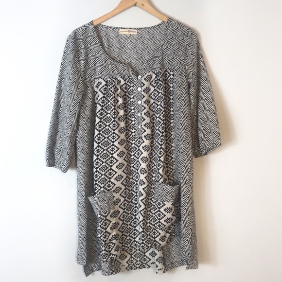 ALTAR'D STATE Aztec Boho Tunic Dress - Picture 1 of 5